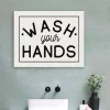 Wall Quotes & Signs-Kirkland's Home Wash Your Hands Giclee Canvas Art Print, 20X16 In. Black/White