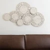 Wall Plaques-Kirkland's Home Washed Abstract Carved Plates Wall Plaque White