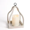 Lanterns-Kirkland's Home Washed Beaded Open Lantern, 16 In. White