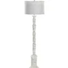 Floor Lamps-Kirkland's Home Washed Resin Encased Shade Floor Lamp White