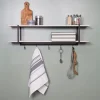 Shelves-Kirkland's Home Washed Two Tier Metal And Wood Wall Shelf White