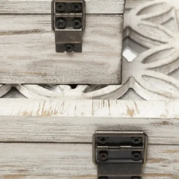 Baskets & Boxes-Kirkland's Home Washed Wood Boxes, Set Of 2 White