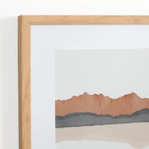 Framed Art-Kirkland's Home Watercolor Desert Range Framed Art Print White/Tan/Gray