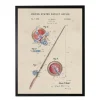 Framed Art-Kirkland's Home Watercolor Fishing Rod Patent Framed Art Print Red/Tan