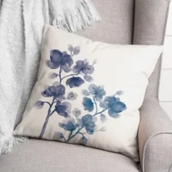 Pillows-Kirkland's Home Watercolor Floral Pillow Blue
