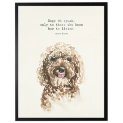 Wall Quotes & Signs-Kirkland's Home Watercolor Goldendoodle Quote Framed Art Print Brown/White