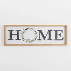 Wall Quotes & Signs-Kirkland's Home Watercolor Home Wreath Wall Plaque White/Black