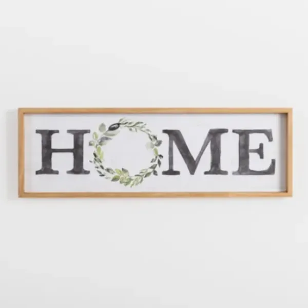 Wall Quotes & Signs-Kirkland's Home Watercolor Home Wreath Wall Plaque White/Black