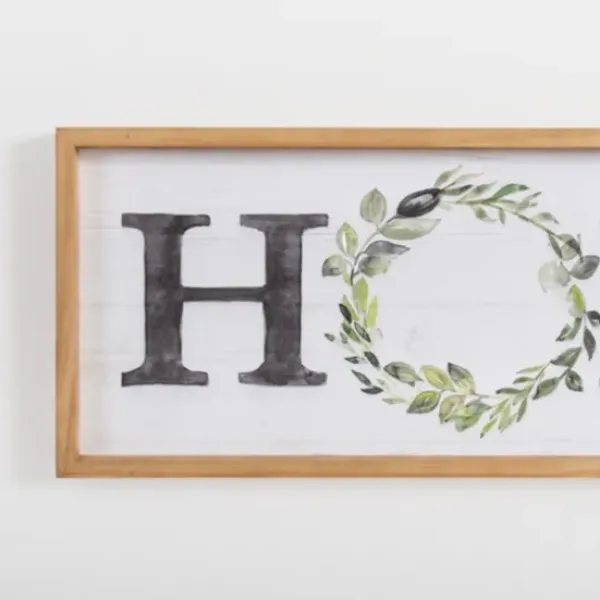 Wall Quotes & Signs-Kirkland's Home Watercolor Home Wreath Wall Plaque White/Black