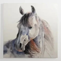 Canvas Art-Kirkland's Home Watercolor Horse Canvas Art Print Gray