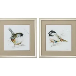 Framed Art-Kirkland's Home Watercolor Mountain Framed Art Prints, Set Of 2 White/Tan/Multi