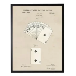 Framed Art-Kirkland's Home Watercolor Playing Cards Framed Art Print Tan