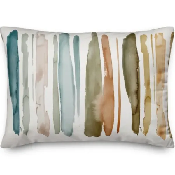 Pillows-Kirkland's Home Watercolor Stripes Transitional Accent Pillow Multi