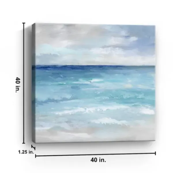 Canvas Art-Kirkland's Home Wave Dance Canvas Art Print Blue/White