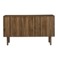 Cabinets & Sideboards-Kirkland's Home Wavy Wood 3-Door Sideboard Cabinet Brown