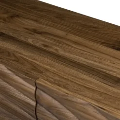 Cabinets & Sideboards-Kirkland's Home Wavy Wood 3-Door Sideboard Cabinet Brown