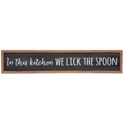 Wall Quotes & Signs-Kirkland's Home We Lick The Spoon Framed Wall Plaque Black/Brown