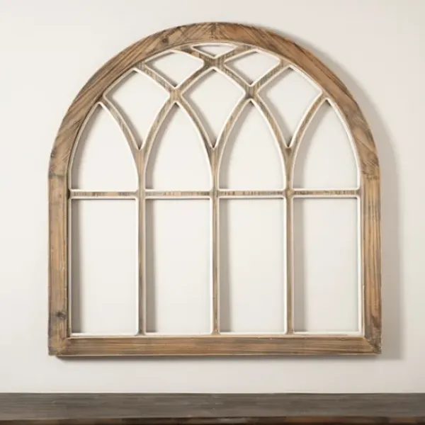 Wall Plaques-Kirkland's Home Weathered Arch Wood Wall Plaque Gray