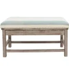 Benches & Ottomans-Kirkland's Home Weathered Blue And White Striped Bench Blue/White
