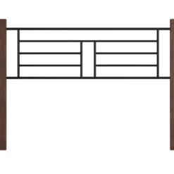 Beds & Headboards-Kirkland's Home Weathered Brown Farmhouse Queen Bed Black/Brown