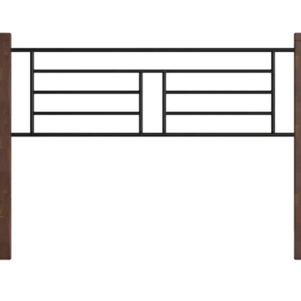 Beds & Headboards-Kirkland's Home Weathered Brown Farmhouse Queen Bed Black/Brown