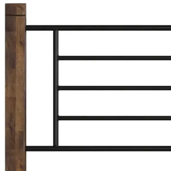 Beds & Headboards-Kirkland's Home Weathered Brown Farmhouse Queen Bed Black/Brown