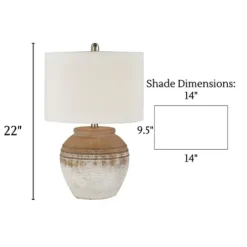 Table Lamps-Kirkland's Home Weathered Clay Ceramic Table Lamp White