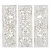Wall Plaques-Kirkland's Home Weathered Gray Wood Panel Wall Plaques, Set Of 3 Gray/White