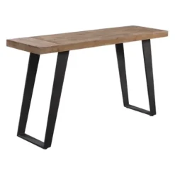 Console Tables-Kirkland's Home Weathered Oak And Metal Console Table Tan