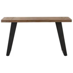 Console Tables-Kirkland's Home Weathered Oak And Metal Console Table Tan