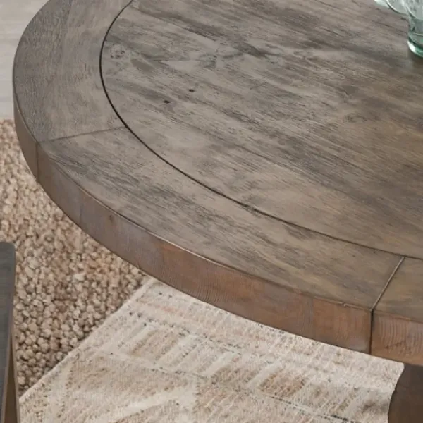 Dining Tables-Kirkland's Home Weathered Pine Wood Dining Table Brown