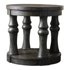 Accent & End Tables-Kirkland's Home Weathered Wood Open Column Accent Table Gray