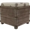 Benches & Ottomans-Kirkland's Home Weathered Wood Seashell Storage Ottoman Brownb/Tan
