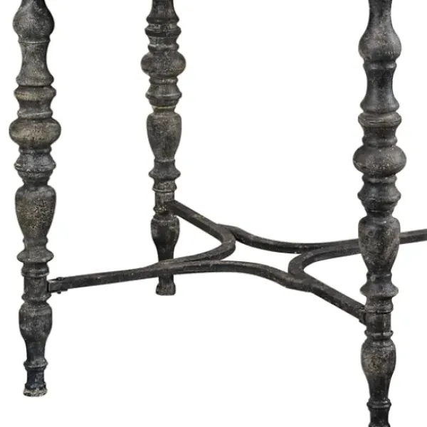 Accent & End Tables-Kirkland's Home Weathered Wood Top Rustic Metal Base Accent Table
