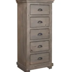 Dressers & Chests-Kirkland's Home Weathered Wooden 5-Drawer Willow Chest Gray