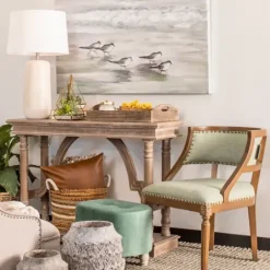 Console Tables-Kirkland's Home Weathered Wooden Trestle Console Table Brown