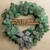 Wreaths-Kirkland's Home Welcome Bow Eucalyptus Wreath, 24 In. Green/Brown/Black
