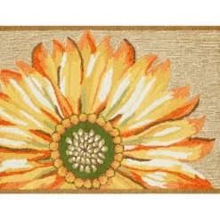 Doormats-Kirkland's Home Welcome Cabana Stripe Coir Doormat Tan/Black/White