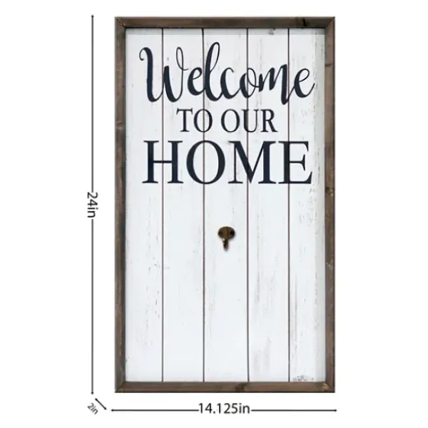Wall Quotes & Signs-Kirkland's Home Welcome Interchangeable Wreath Wall Plaque White/Black