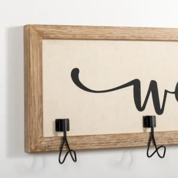 Hooks-Kirkland's Home Welcome Linen Framed Wall Hooks