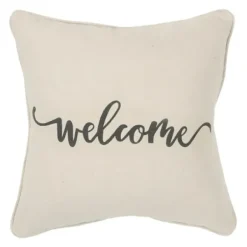 Pillows-Kirkland's Home Welcome Sentiment Accent Pillow Tan/Black