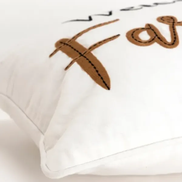 Pillows-Kirkland's Home Welcome To Our Farmhouse Lumbar Pillow White/Black/Brown