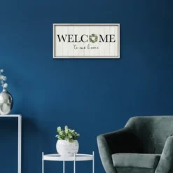 Wall Quotes & Signs-Kirkland's Home Welcome To Our Home Wreath Wall Plaque Ivory/Black
