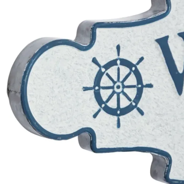 Wall Quotes & Signs-Kirkland's Home Welcome To The Beach Metal Wall Plaque White/Blue