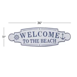 Wall Quotes & Signs-Kirkland's Home Welcome To The Beach Metal Wall Plaque White/Blue