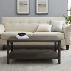 Coffee Tables-Kirkland's Home Wenge Brown X-Frame Coffee Table Gray/Brown/Black