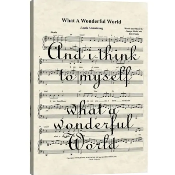Wall Quotes & Signs-Kirkland's Home What A Wonderful World Ii Canvas Art Print White/Black