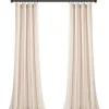 Curtains & Drapes-Kirkland's Home Wheat Curtain Panel Set With Overlay, 120 In. Ivory