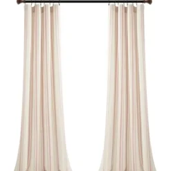 Curtains & Drapes-Kirkland's Home Wheat Curtain Panel Set With Overlay, 120 In. Ivory