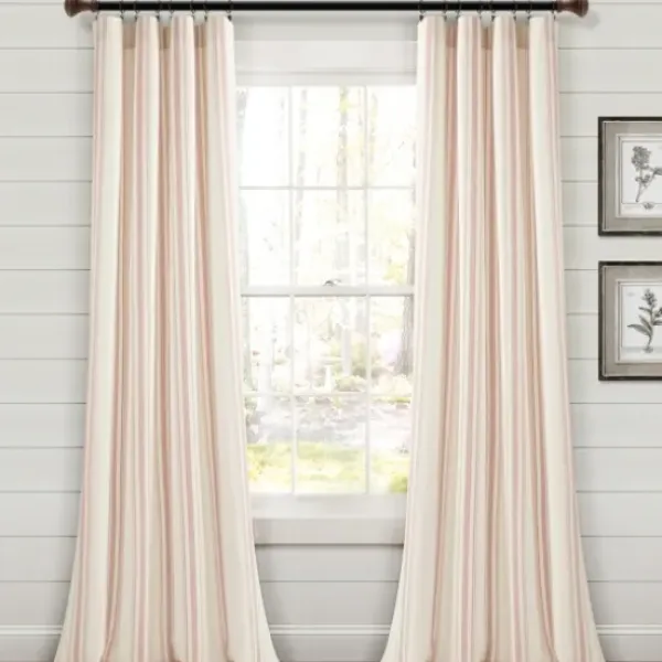 Curtains & Drapes-Kirkland's Home Wheat Curtain Panel Set With Overlay, 120 In. Ivory
